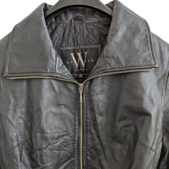 New York by Winlet Women's Black Belted‎ Genuine Leather Coat Size Medium - Picture 3 of 16